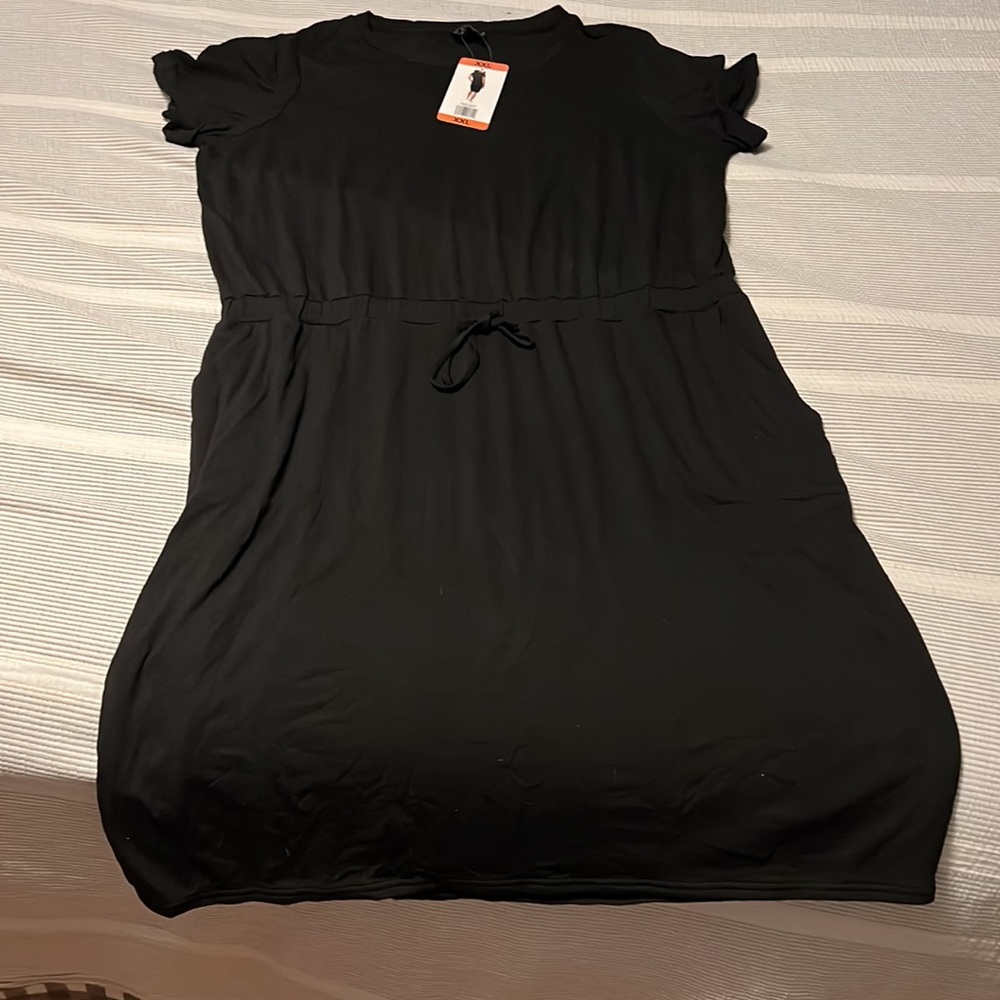 32 Degrees Cool Women's Short Sleeve Comfy Draw String Waist Lux Dress - Picture 5 of 5